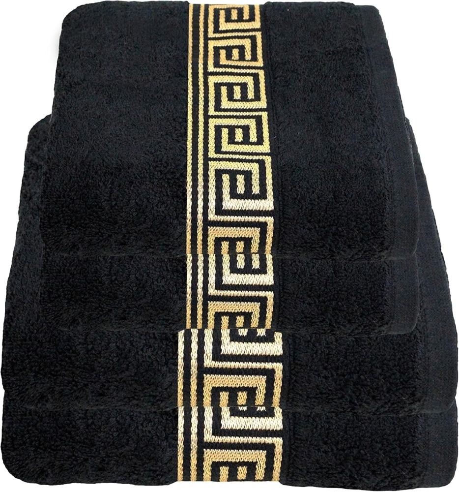 Julie Julsen Handtücher 4-Handtücher-SCHWARZ-GOLD, Baumwolle (4-St) Bild 1