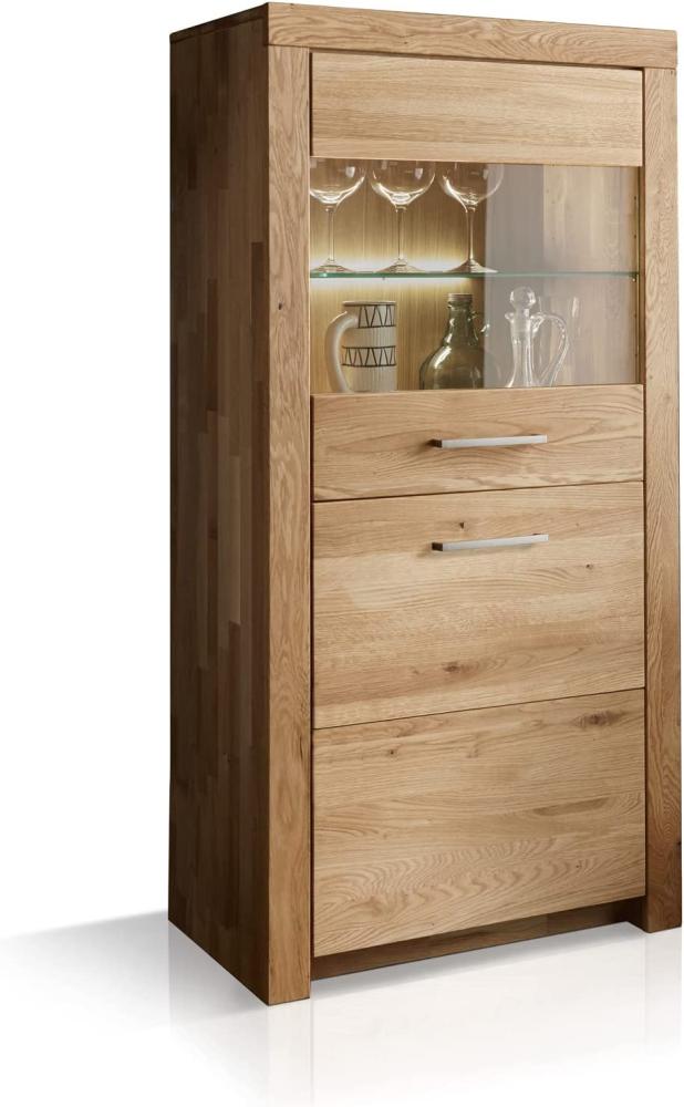 Möbel-Eins KAMILLA Highboard III, Material Massivholz, Wildeiche geölt Bild 1