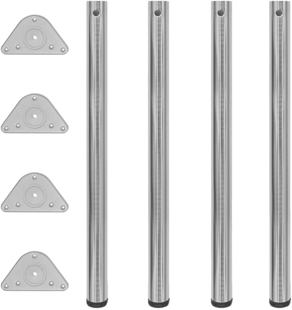 4 höhenverstellbare Tischbeine Nickel gebürstet 870 mm 242146 Bild 1