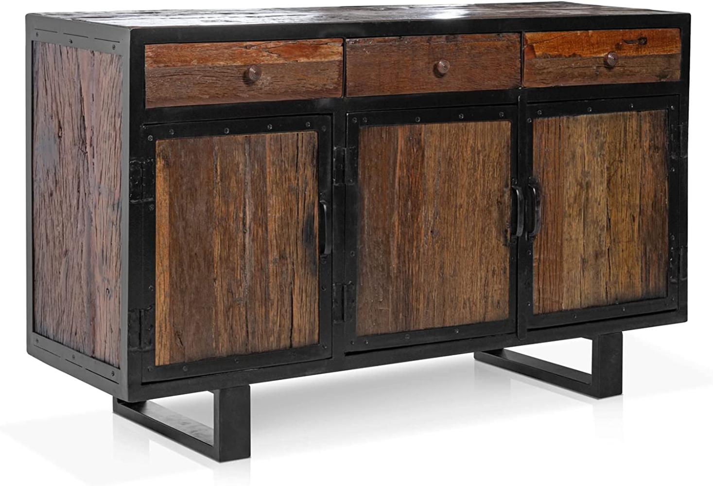 Möbel-Eins MATISO Sideboard, Material Recyclingholz, Kufenbeine schwarz Bild 1