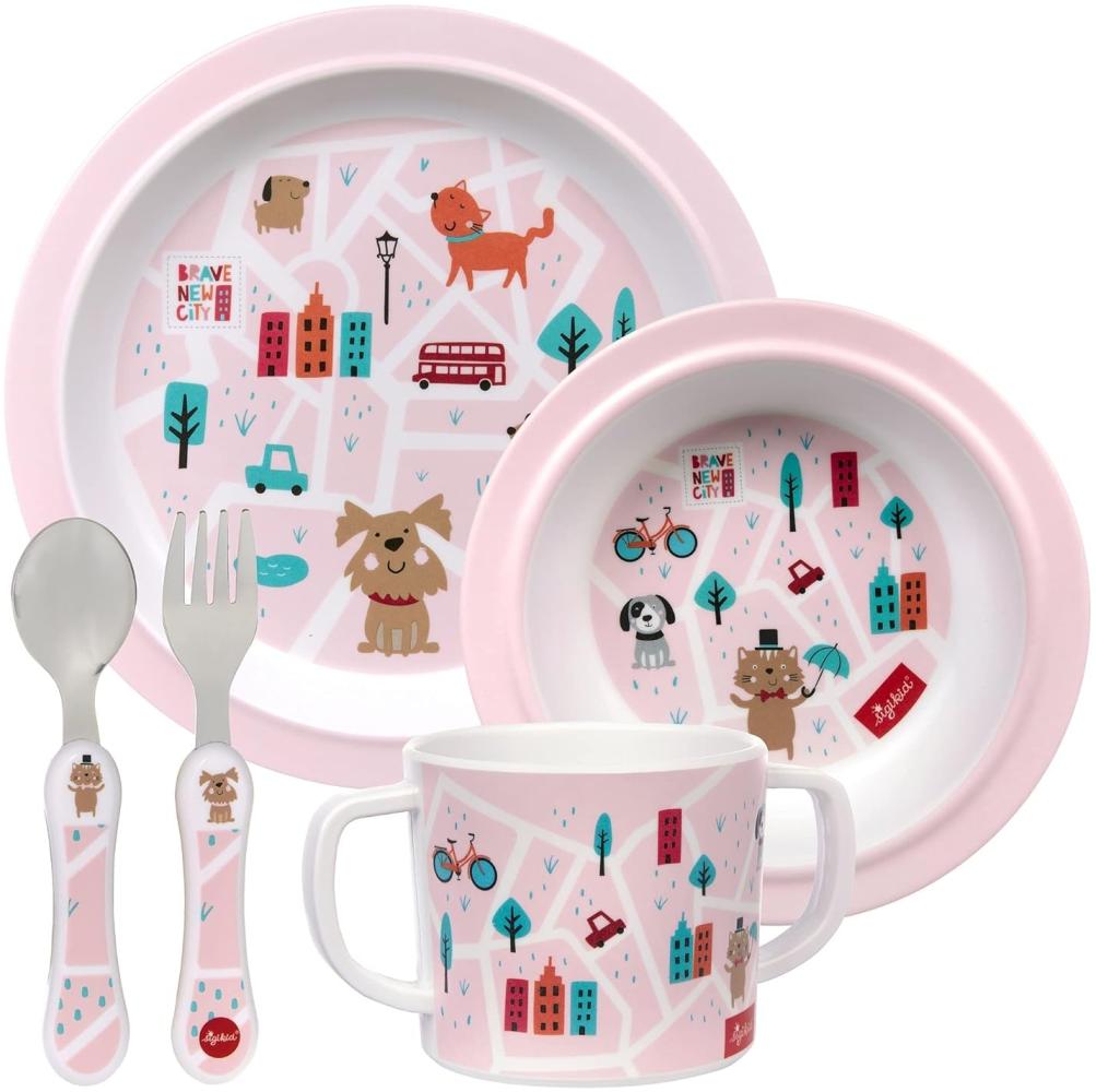 Sigikid Kindergeschirr Set Hunde pink 5 tlg. - A Bild 1