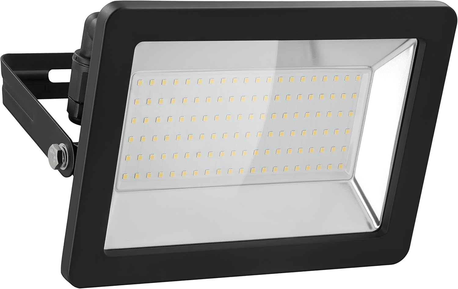 Goobay LED Flutlichtstrahler LED Außenstrahler 100 W Scheinwerfer, LED fest integriert, Neutralweiß, 4000 K / 8500 lm / M16 Kabelverschraubung / Schwarz Bild 1