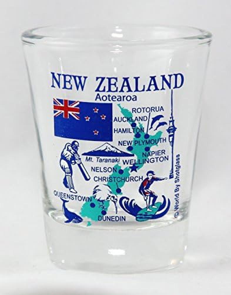 New Zealand Landmarks and Icons Collage Shot Glass by World By Shotglass Bild 1