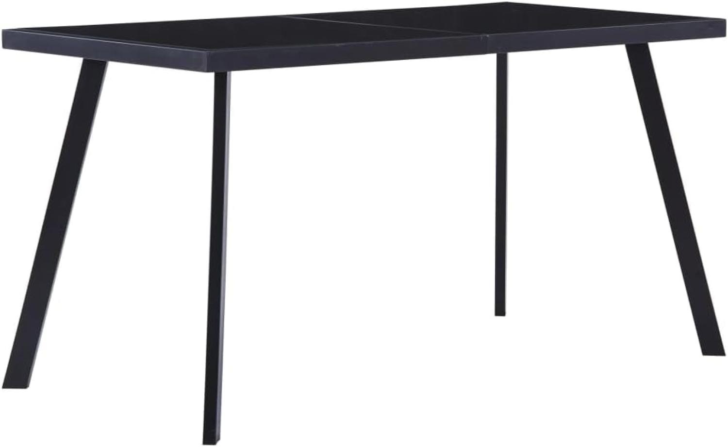 vidaXL Esstisch Schwarz 140 x 70 x 75 cm Hartglas [281873] Bild 1