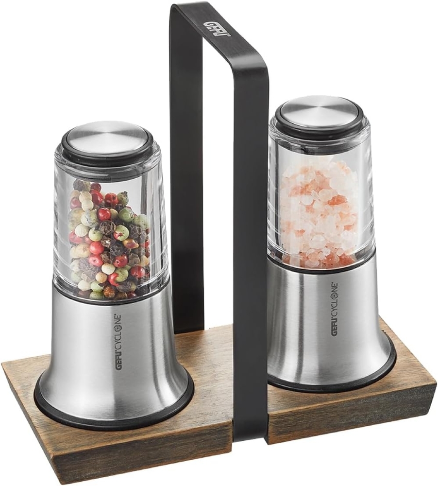 Gefu Xplosion 107 CM Salz- und Pfeffermühlen aus Edelstahl mit Ständer Bild 1