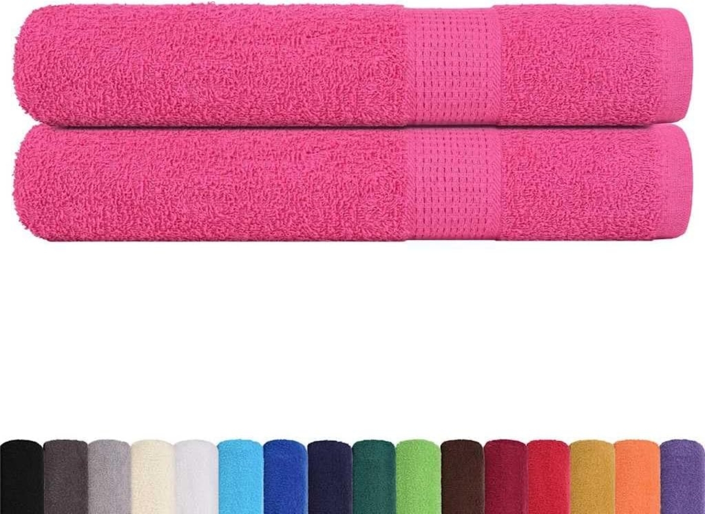 vidaXL Handtücher 2 Stk. Rosa 100x200 cm 360 g/m² 100% Baumwolle 137058 Bild 1
