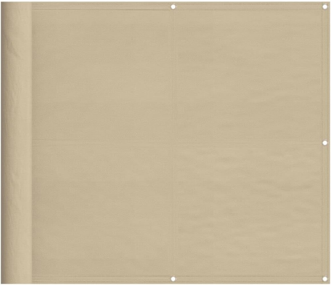 Balkon-Sichtschutz Beige 90x1000 cm 100 % Polyester-Oxford Bild 1