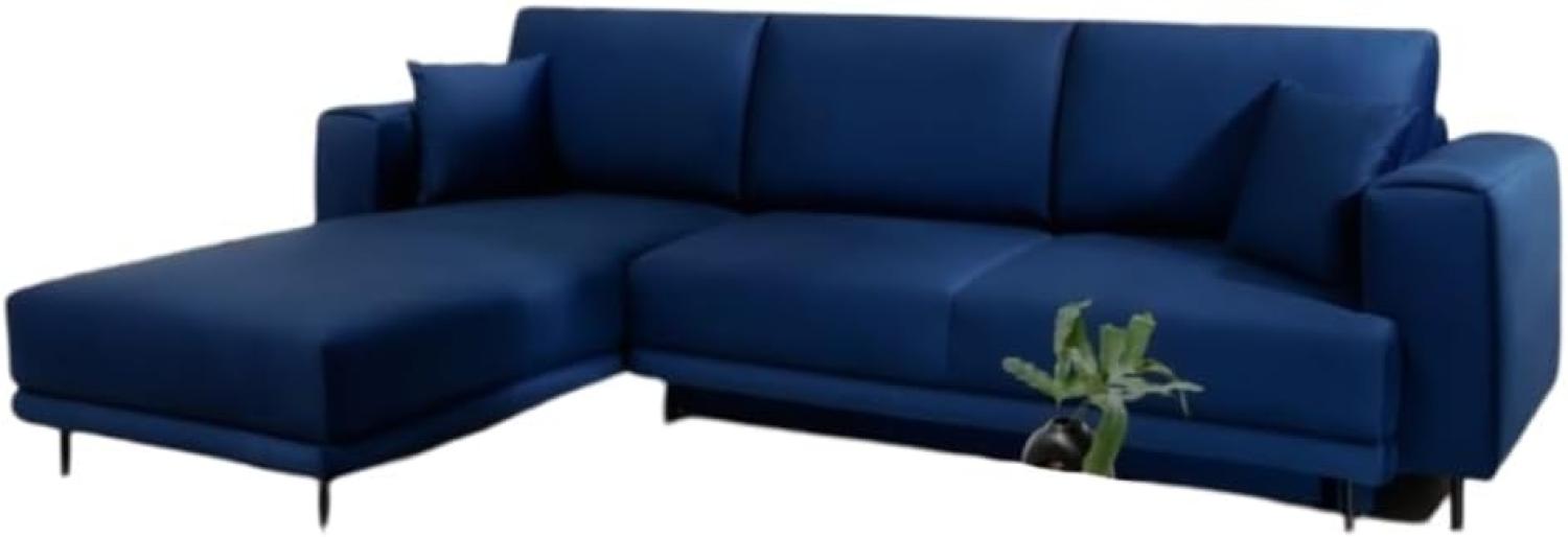 Designer Sofa Diana mit Schlaffunktion und Stauraum Blau Links Bild 1