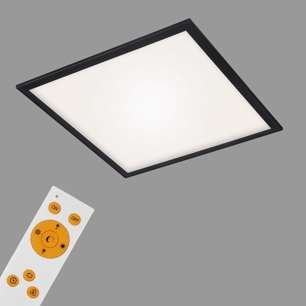 Briloner Leuchten - LED Panel, Deckenleuchte dimmbar, Deckenlampe inkl. Fernbedienung, inkl. Farbtemperatursteuerung, 24 Watt, 2400 Lumen, Weiß-Schwarz, 44,5x44,5 cm, 7179-015 Bild 1