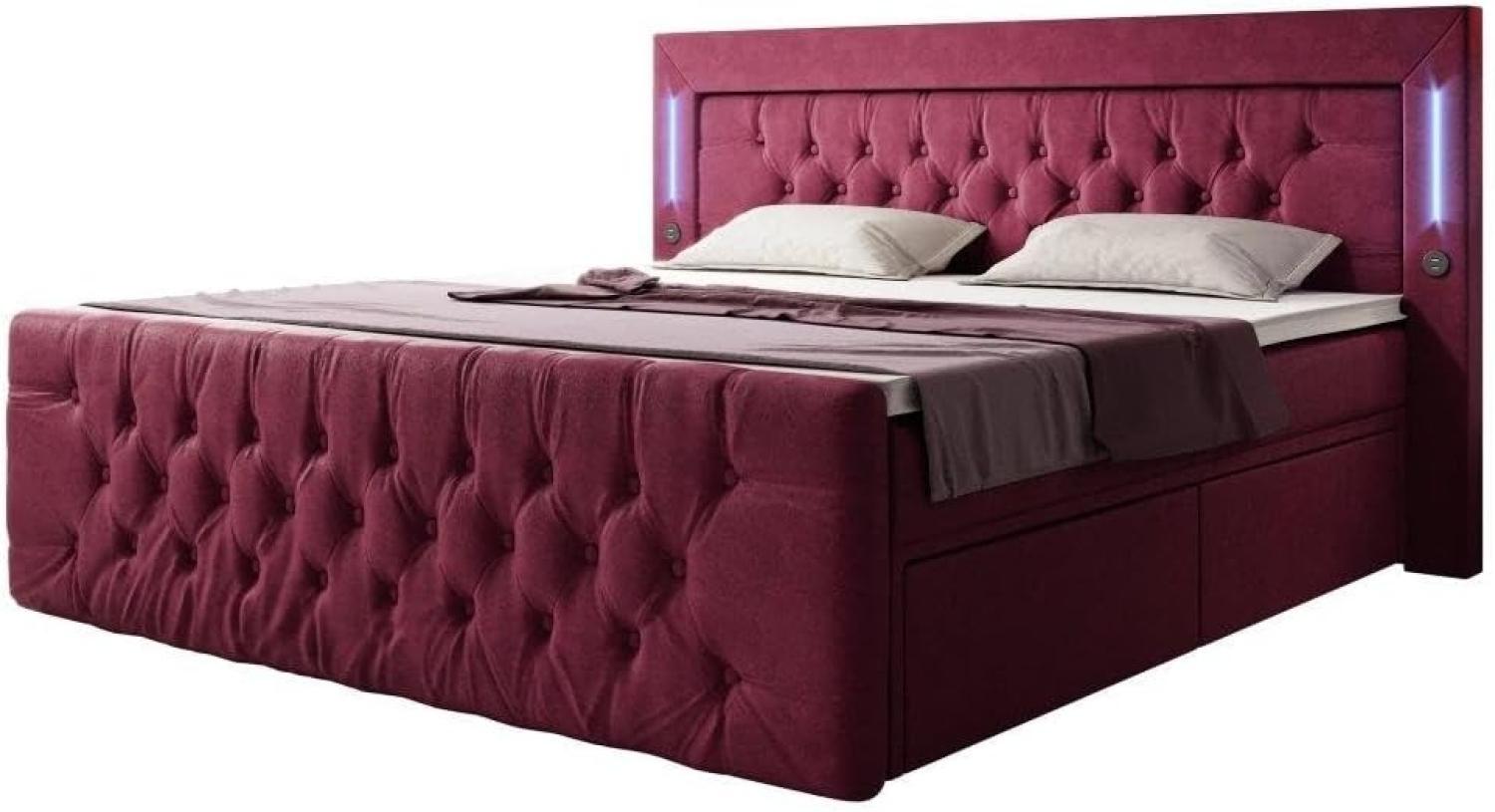 Boxspringbett Charme 160x200 H3 Rot Bild 1