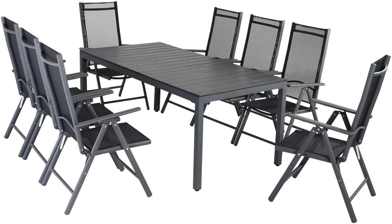 Casaria Gartengarnitur Aluminium mit Auflage grau Bild 1