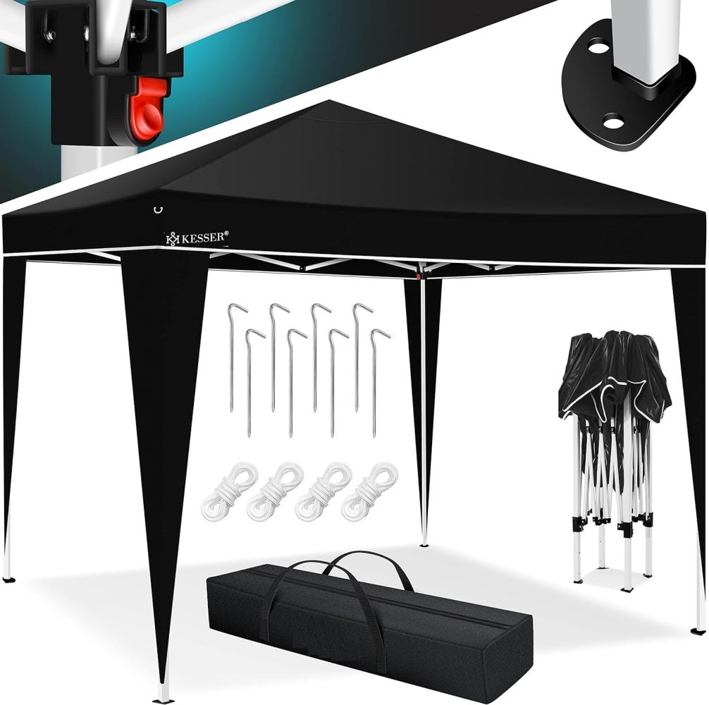 KESSER® Pavillon 3x3m, wasserdicht, UV-Schutz 50+, inkl. Tasche, Schwarz Bild 1