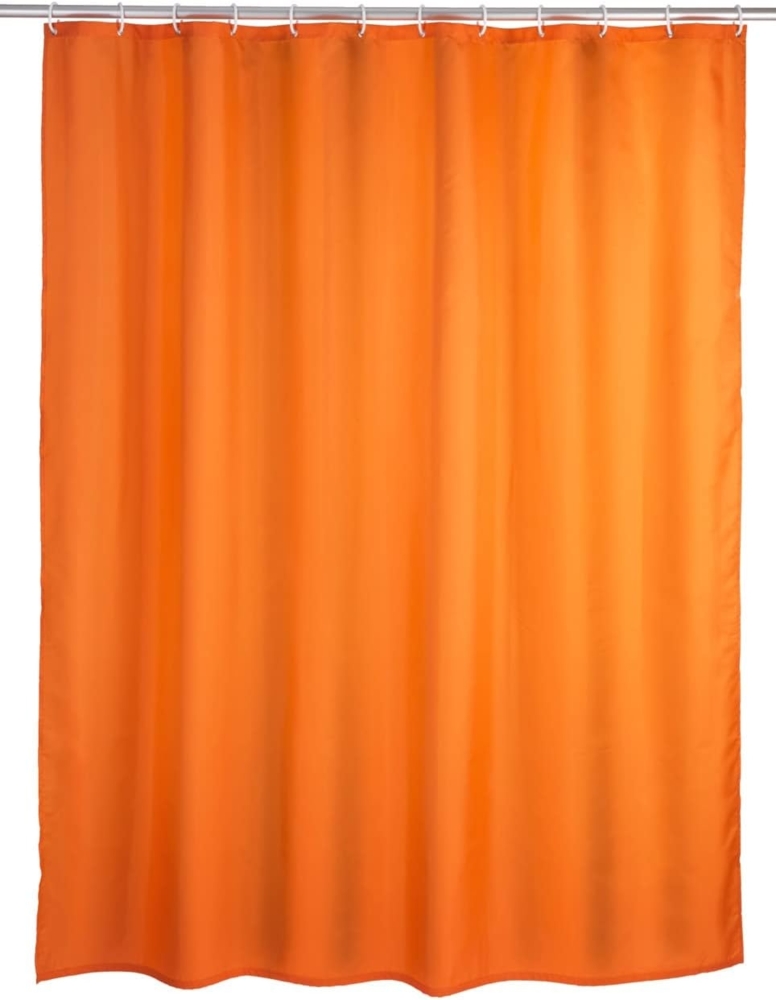 WENKO UNI Duschvorhang 180 x 200 cm, Orange, waschbar Bild 1