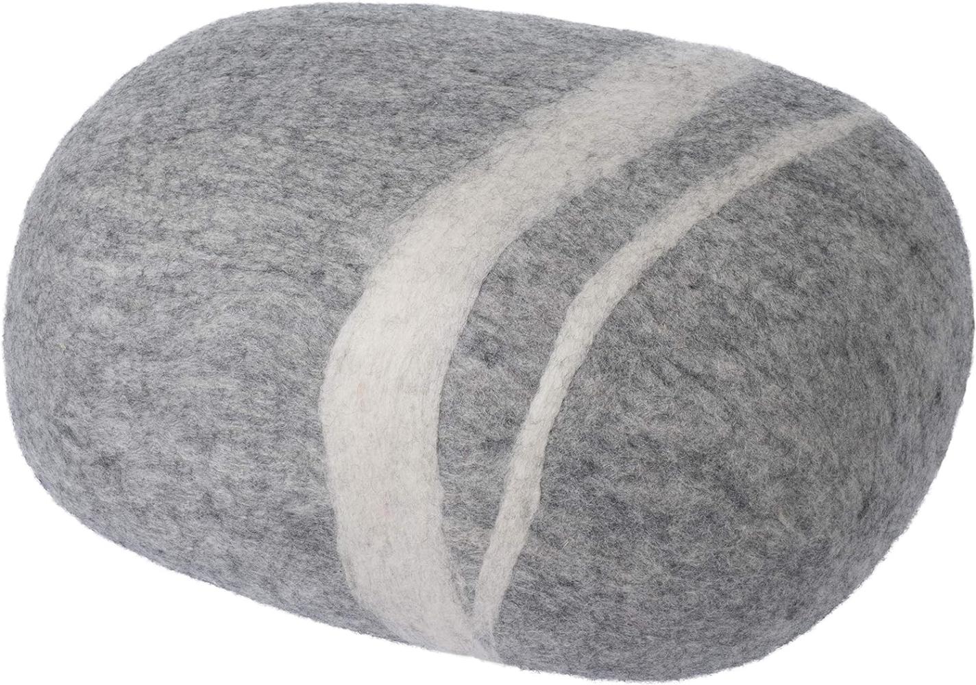 myfelt Hocker Pouf Carl Kieselstein Filz Hellgrau (L) A-KS-018-L Bild 1