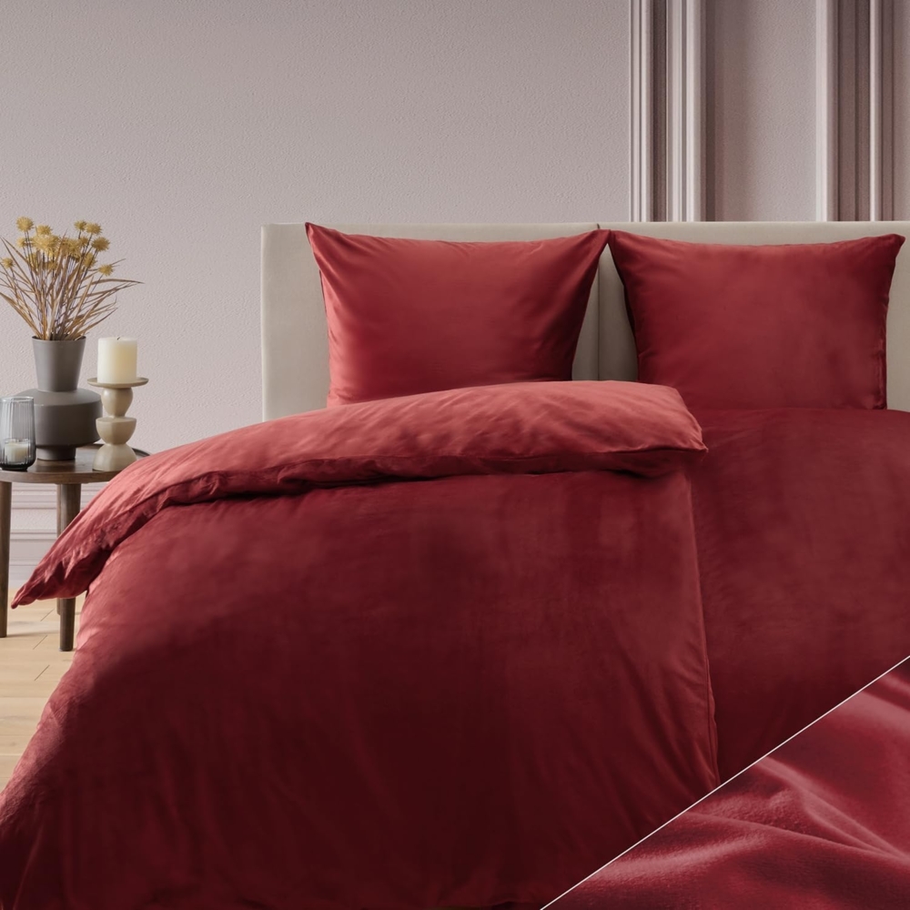 Blumtal Bettwäsche Cashmere-Touch Plüsch, warme Winterbettwäsche + Kopfkissenbezug Bild 1
