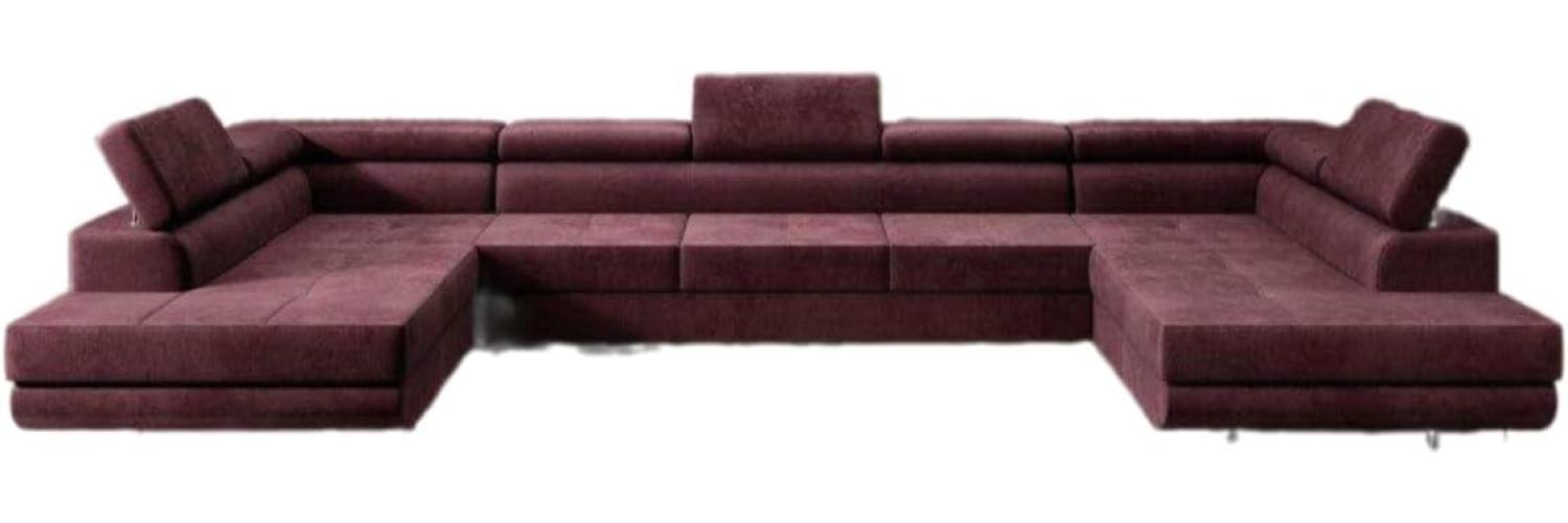 Designer Sofa Taormina mit Schlaf- und Klappfunktion (Samt) Bordeaux Bild 1