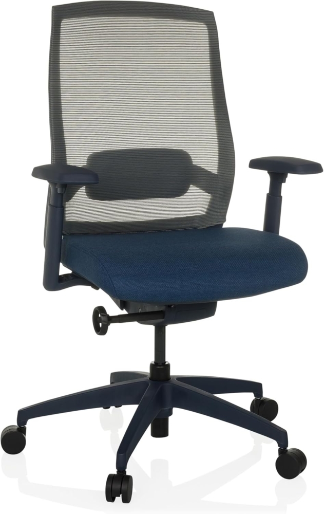 hjh OFFICE Ergonomischer Bürostuhl Colore Profi Drehstuhl, Sitztiefe & Lordosenstütze verstellbar, atmungsaktive Rückenlehne, Blau Bild 1