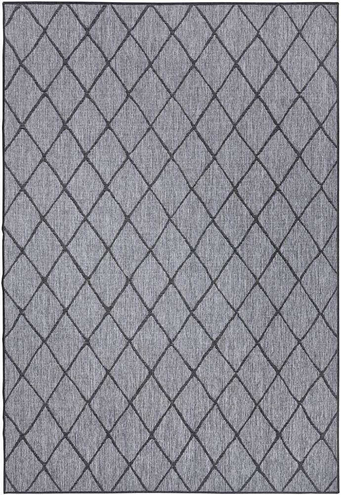 In- & Outdoor Wendeteppich Malaga Schwarz Silber - 80x250x0,5cm Bild 1