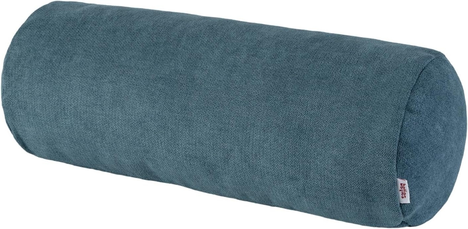 beties Nackenrollenbezug FarbTon, (1 Stück), Chenille-Haptik in Raumausstatter Qualität ca. 15x40 cm nordlicht-blau Bild 1