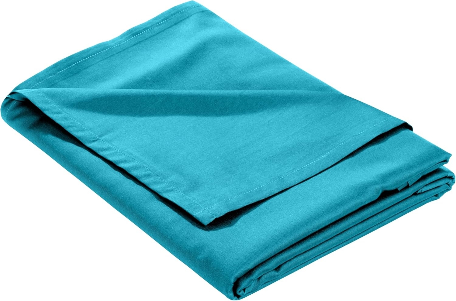 Mako Satin Bettlaken ohne Gummizug türkis 240x280cm Bild 1