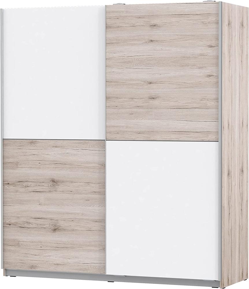 Forte 'STEFAN' Schwebetürenschrank weiß Sandeiche 170x190 cm Bild 1