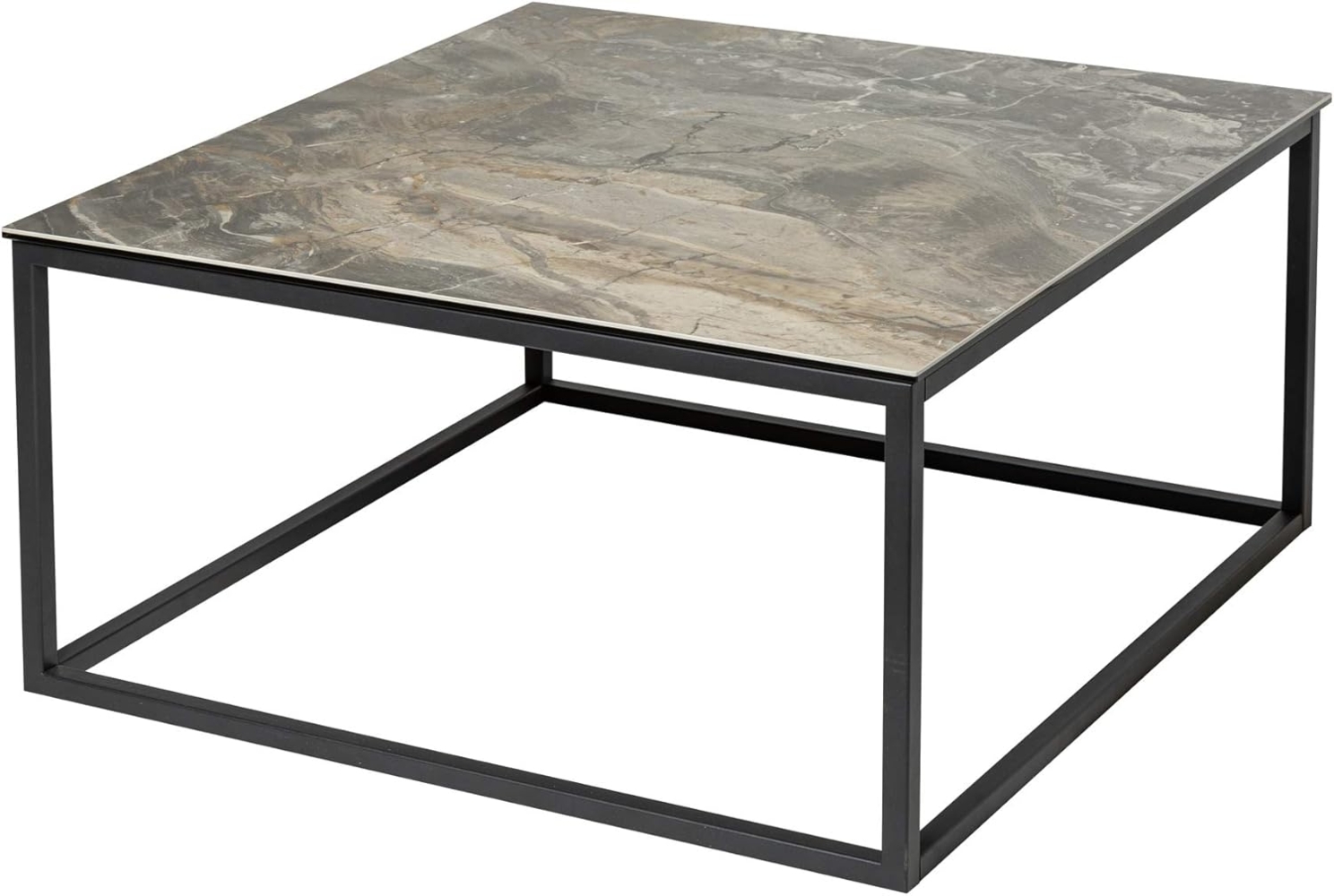 riess-ambiente Couchtisch SYMBIOSE 75cm taupe / schwarz (Einzelartikel, 1-St), Wohnzimmer · Keramik · Metall · eckig · Marmor-Optik · Industrial Bild 1