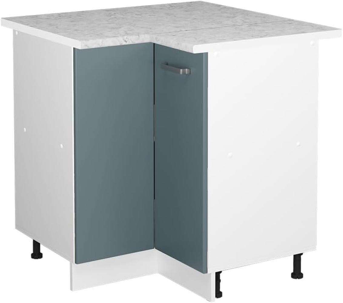 Vicco Eckschrank R-Line, Blau-Grau/Weiß, 75. 6 cm mit Arbeitsplatte Bild 1