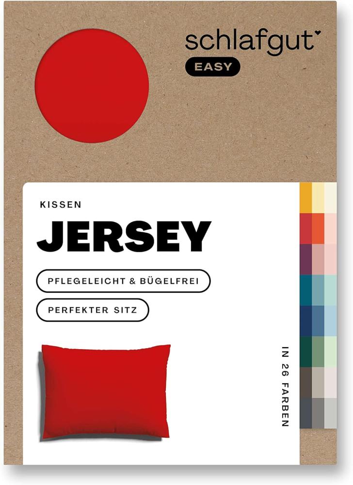 Schlafgut Kissenbezug EASY Jersey|Kissenbezug einzeln 70x90 cm| red-deep Bild 1