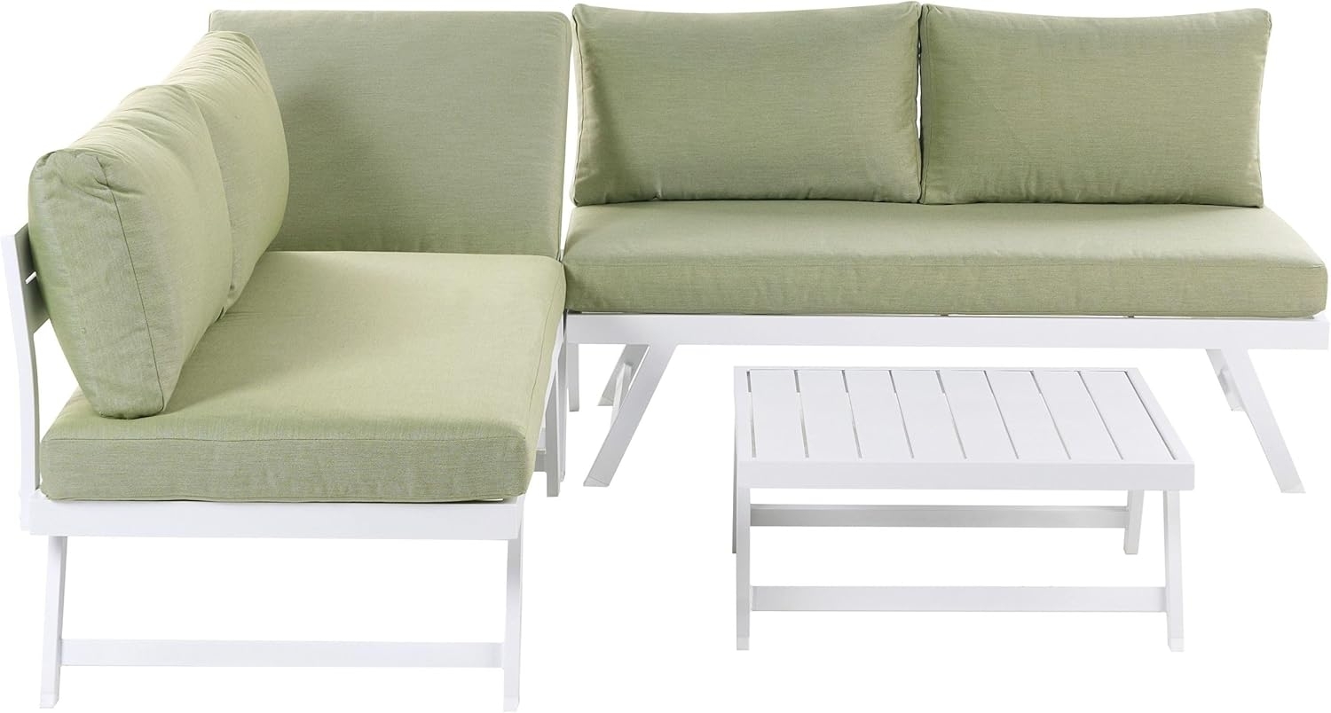 Garten Ecksofa mit Tisch 5-Sitzer COCCORINO Metall Grün Bild 1
