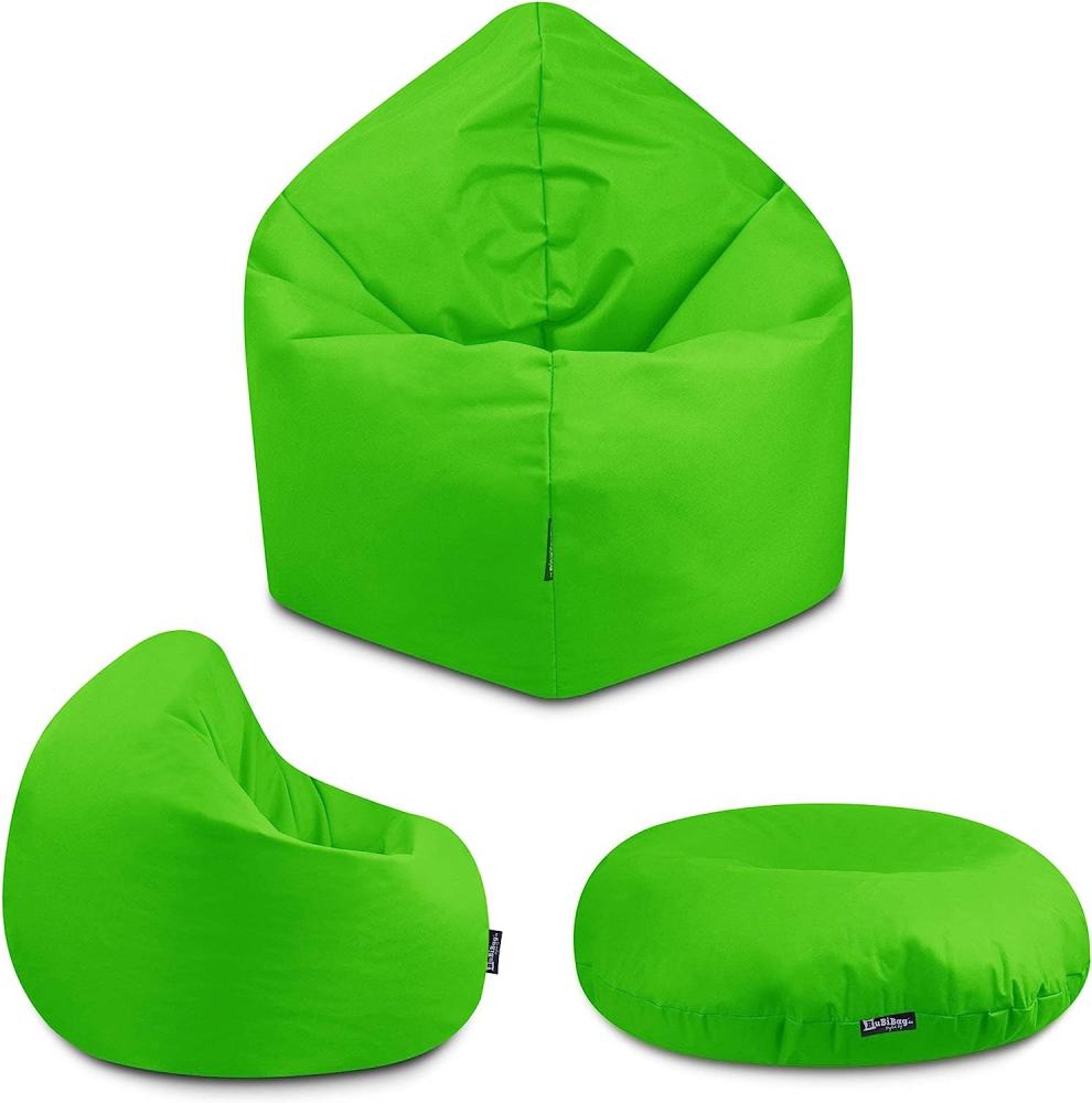 BuBiBag - 2in1 Sitzsack Bodenkissen - Outdoor Sitzsäcke Indoor Beanbag, Apfelgrün, Ø 100,0 cm Bild 1