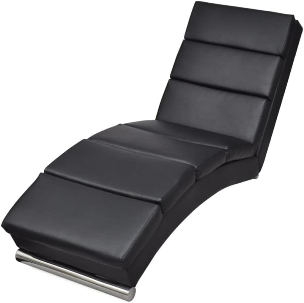 vidaXL Chaiselongue Schwarz Kunstleder 240711 Bild 1