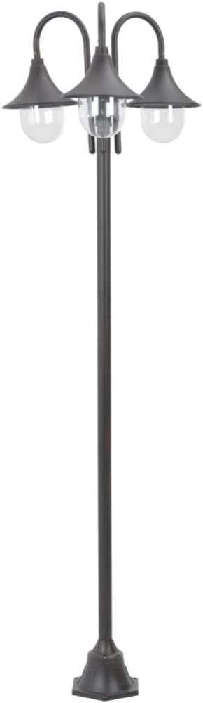 vidaXL Garten-Pollerleuchte E27 220 cm Aluminium 3-Laterne Bronze 44207 Bild 1