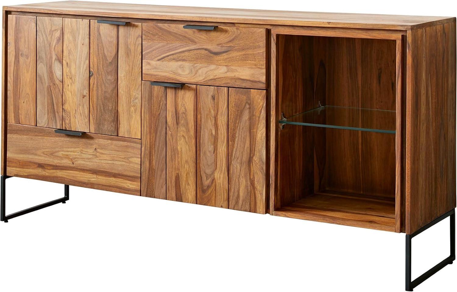 Sideboard Nook 160 cm Sheesham Natur 2 Türen 2 Schübe Bild 1