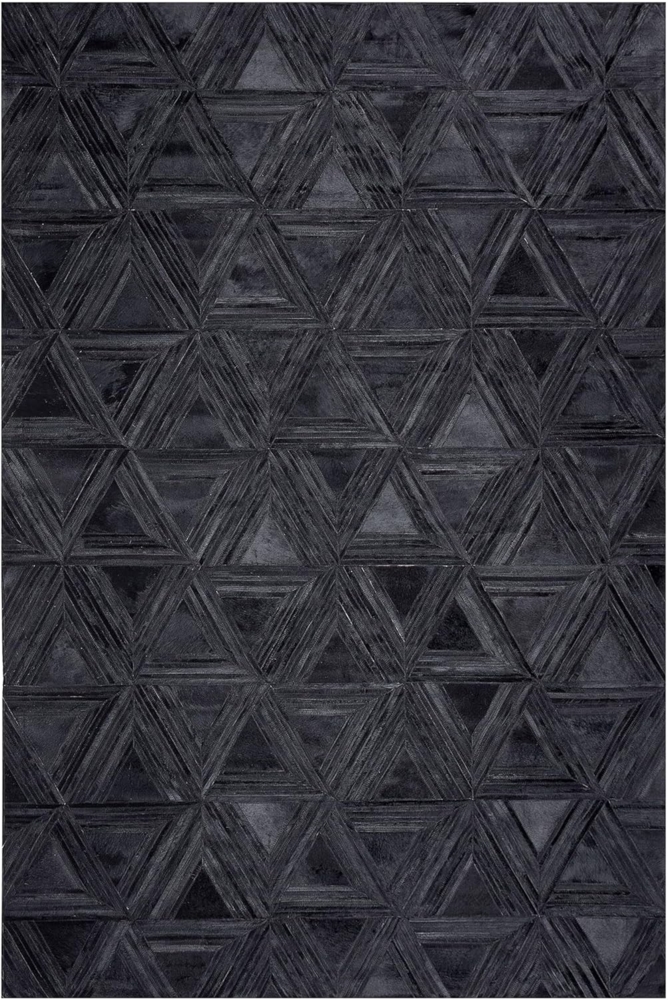 Teppich Kuhfell schwarz 140x200 cm geometrisches Muster KASAR Bild 1
