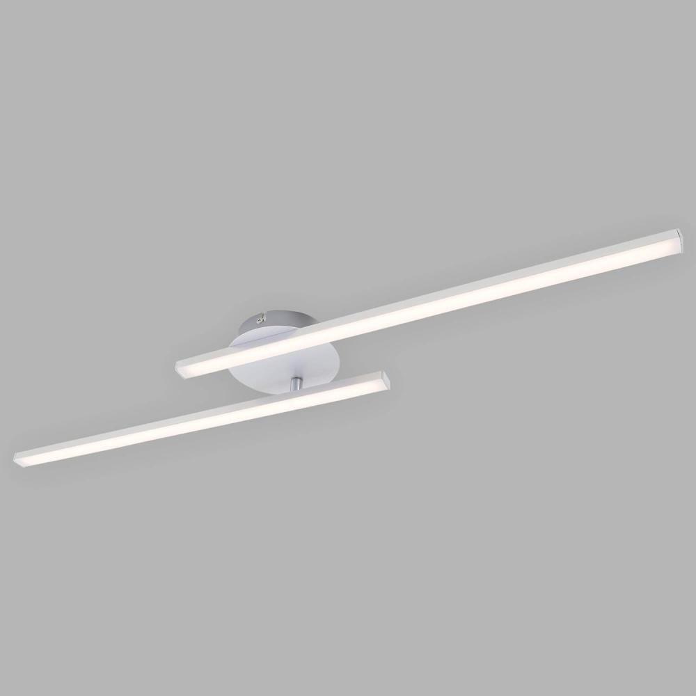 Briloner Leuchten LED Deckenleuchte, Deckenlampe 2-flammig, 1. 400 Lumen, 3. 000 Kelvin (warmweiß), 18 Watt, Aluminiumfarbig, 782x120x61mm (LxBxH) Bild 1