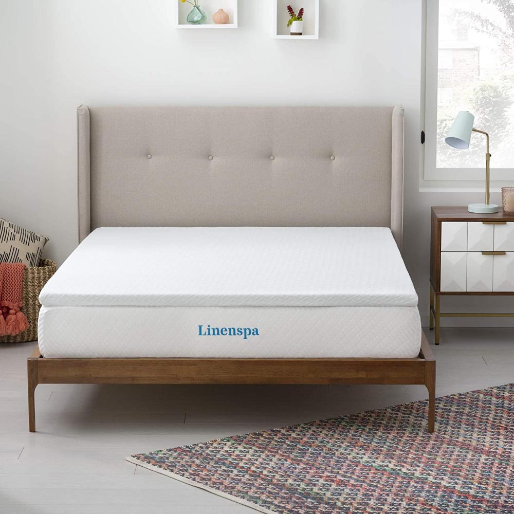 Linenspa 5cm Matratzen-Topper mit kühlendem Gel-Memory-Foam und waschbarem Reißverschlussbezug, 150 x 190 cm Bild 1