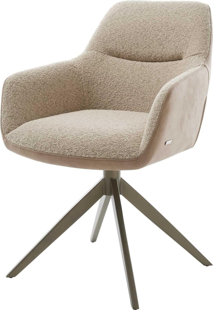 Drehstuhl Pejo-Flex Materialmix Schlamm Kreuzgestell breit Effektfinish Titan 360° drehbar Wippfunktion Taschenfederkern Bild 1
