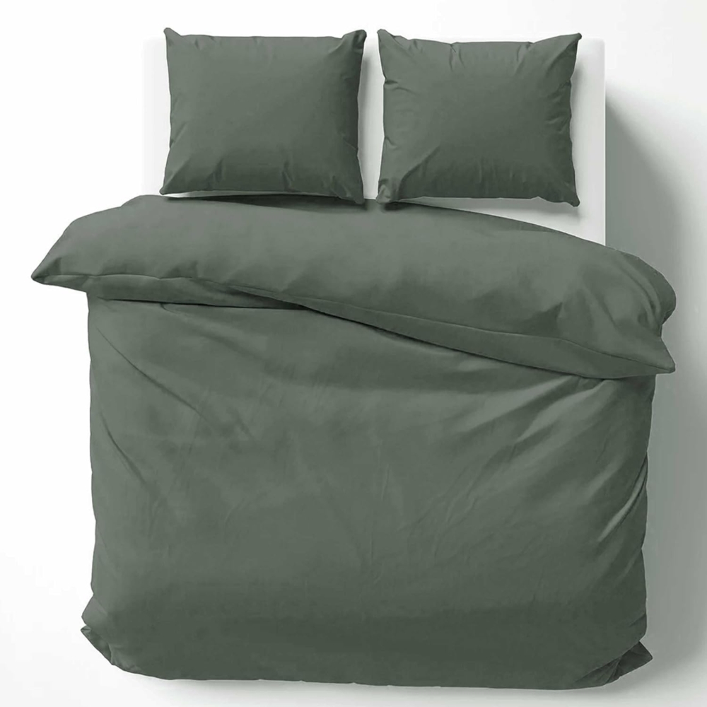 Cotton Castle Bettwäsche Bettgarnitur Bettbezug 100% Baumwolle 135x200 155x220 200x200 200x220, Farbe:Silber, Größe:200x220 cm Bild 1