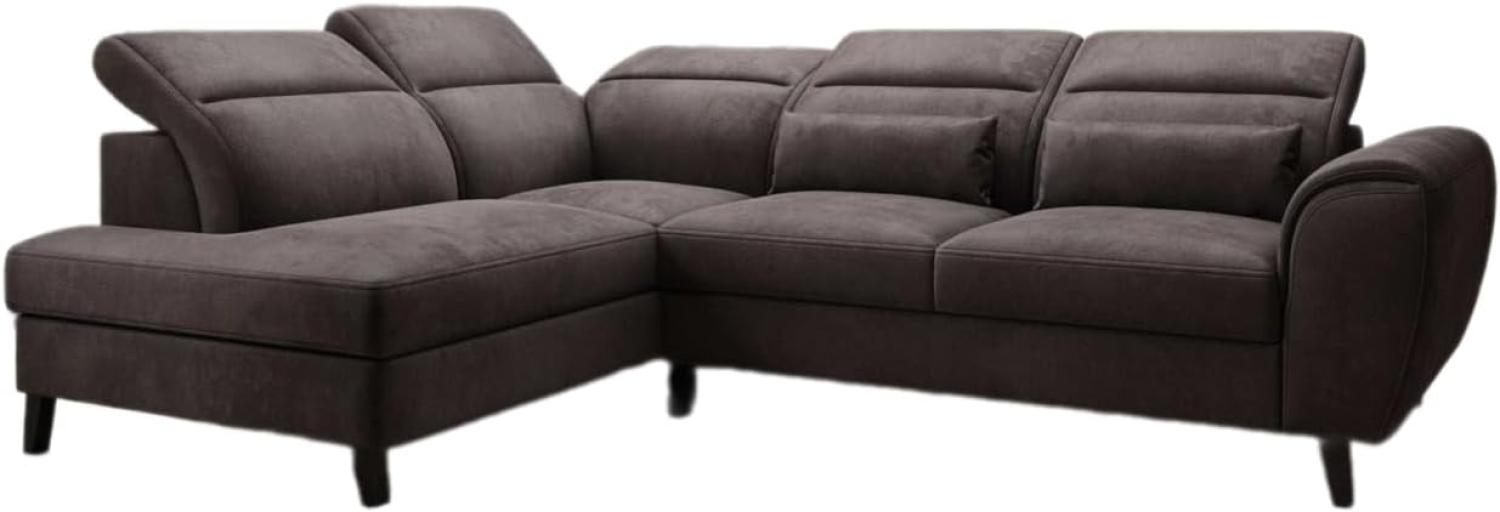 Designer Sofa Nobile mit verstellbarer Rückenlehne Samt Dunkelbraun Links Bild 1