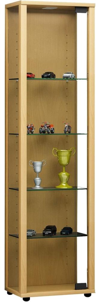 VCM 911781 Vitrine Sammelvitrine Glasvitrine Standvitrine Glas Schrank Regal Schaukasten ohne Beleuchtung Buche Edana Mini Bild 1
