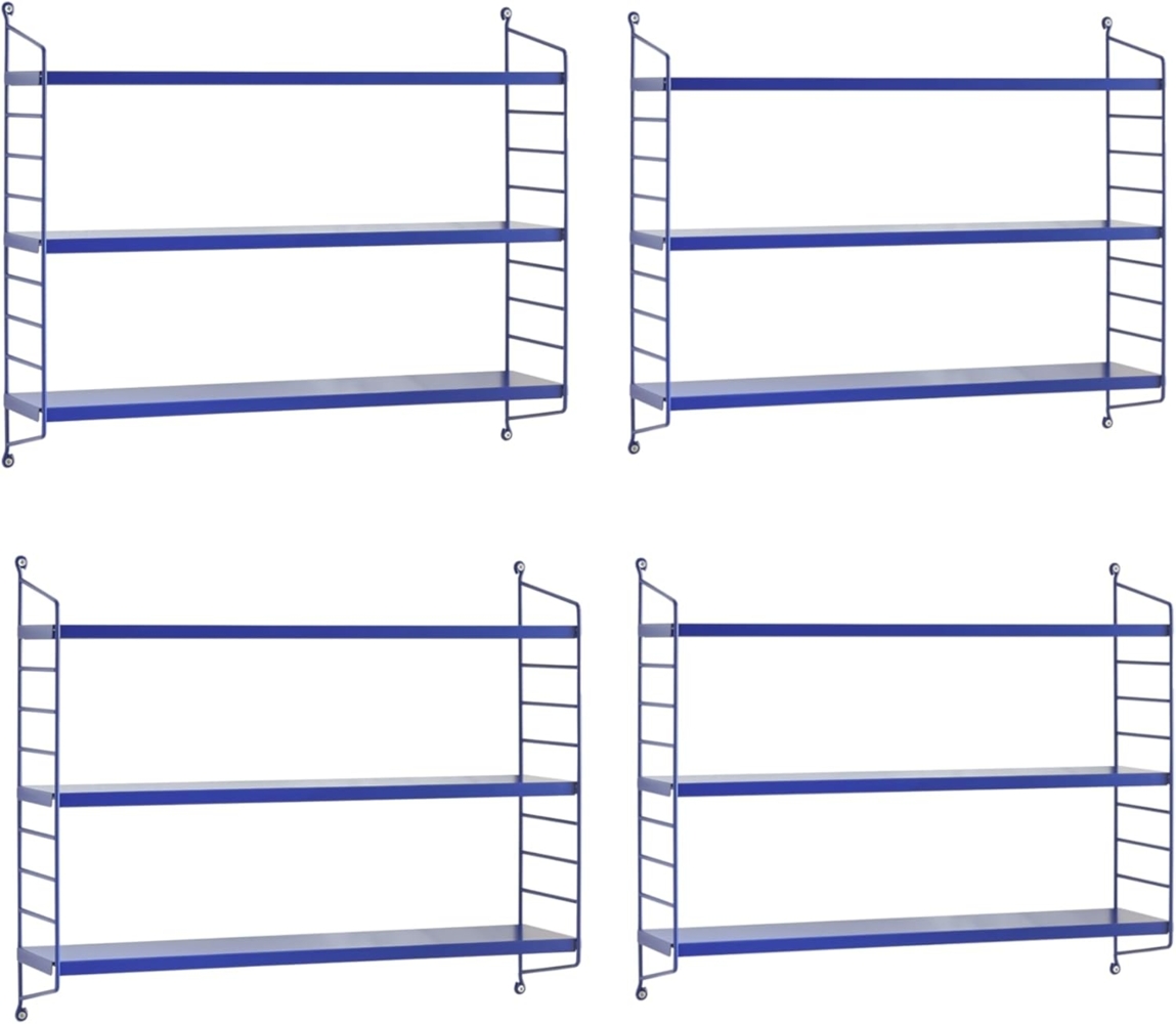 Modulares Wandregal Strängnäs 4er Set Blau [en. casa] Bild 1