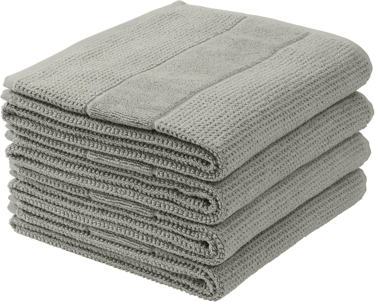 Schiesser Handtücher Turin im 4er Set aus 100% Baumwolle, nachhaltig und fair produziert, Farbe:Hellgrau, Größe:50x100 cm Bild 1