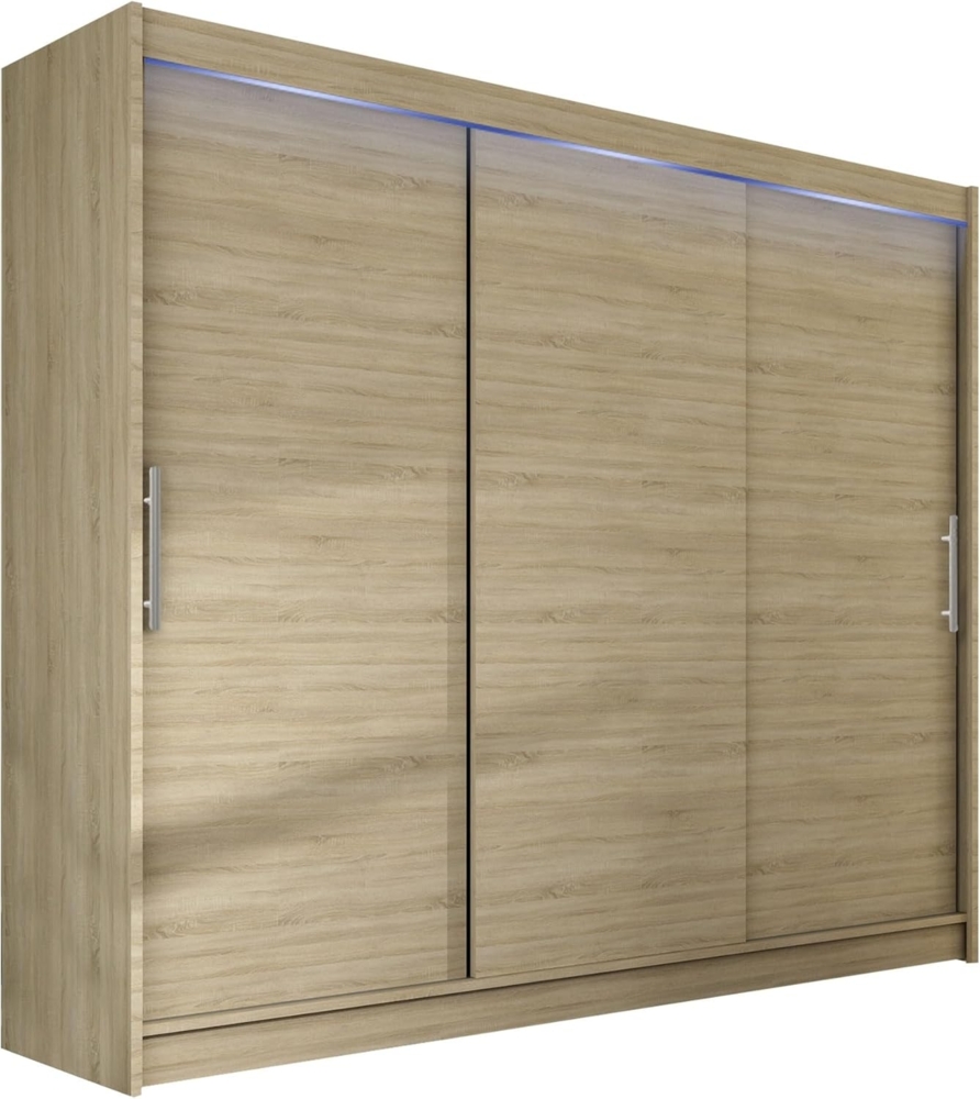 Kleiderschrank Aston II, mit RGB LED Beleuchtung, Farbe: Sonoma Eiche Bild 1