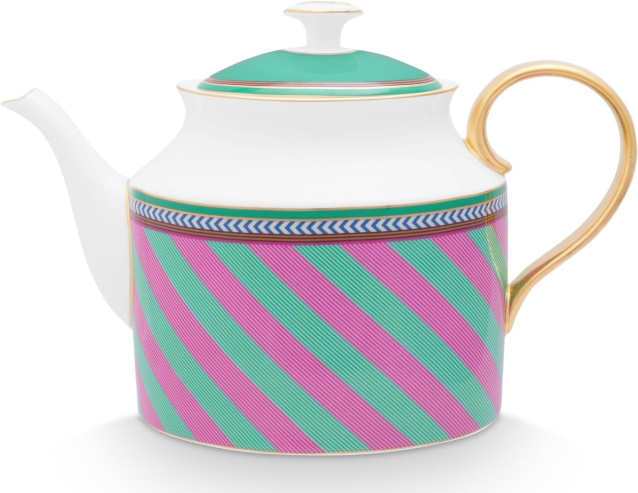 PIP STUDIO Chique Stripes Teekanne groß pink-green 1,8l Bild 1