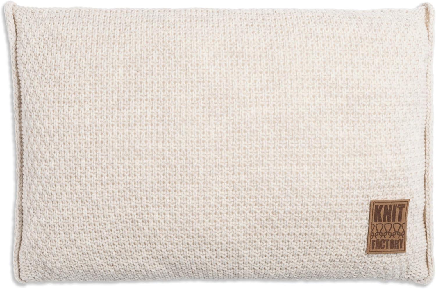 Knit Factory Jesse Kissen 60x40 cm Glatt Beige Bild 1