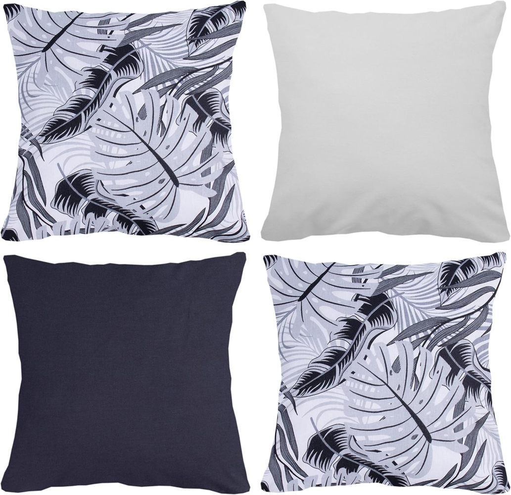 Amilian Dekokissen 4er Set - Dekokissen mit Füllung - 40x40 cm oder 50x50 cm - Kissen, Wunderschöne Muster Bild 1