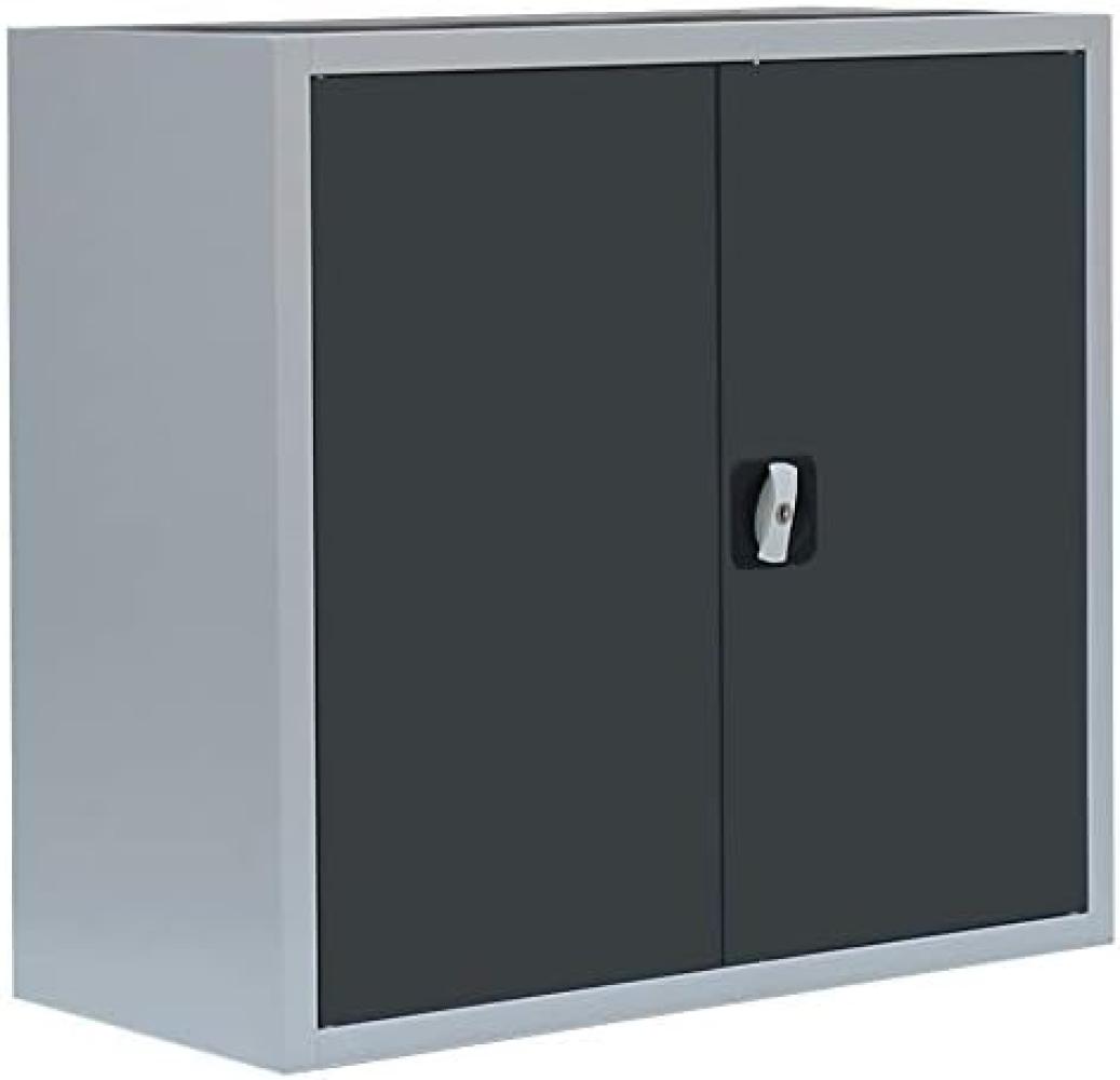 Stahl-Aktenschrank Metallschrank abschließbar Büroschrank Stahlschrank Lichtgrau/Anthrazit 750 x 800 x 383 mm 530308 Bild 1