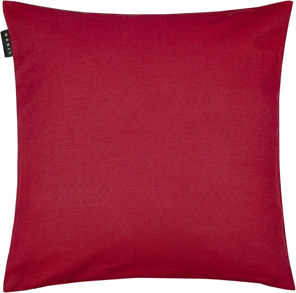LINUM ANNABELL Elegant Kissenhülle 50x50 cm, 100% Baumwolle, Maschinenwaschbar, Rot Bild 1