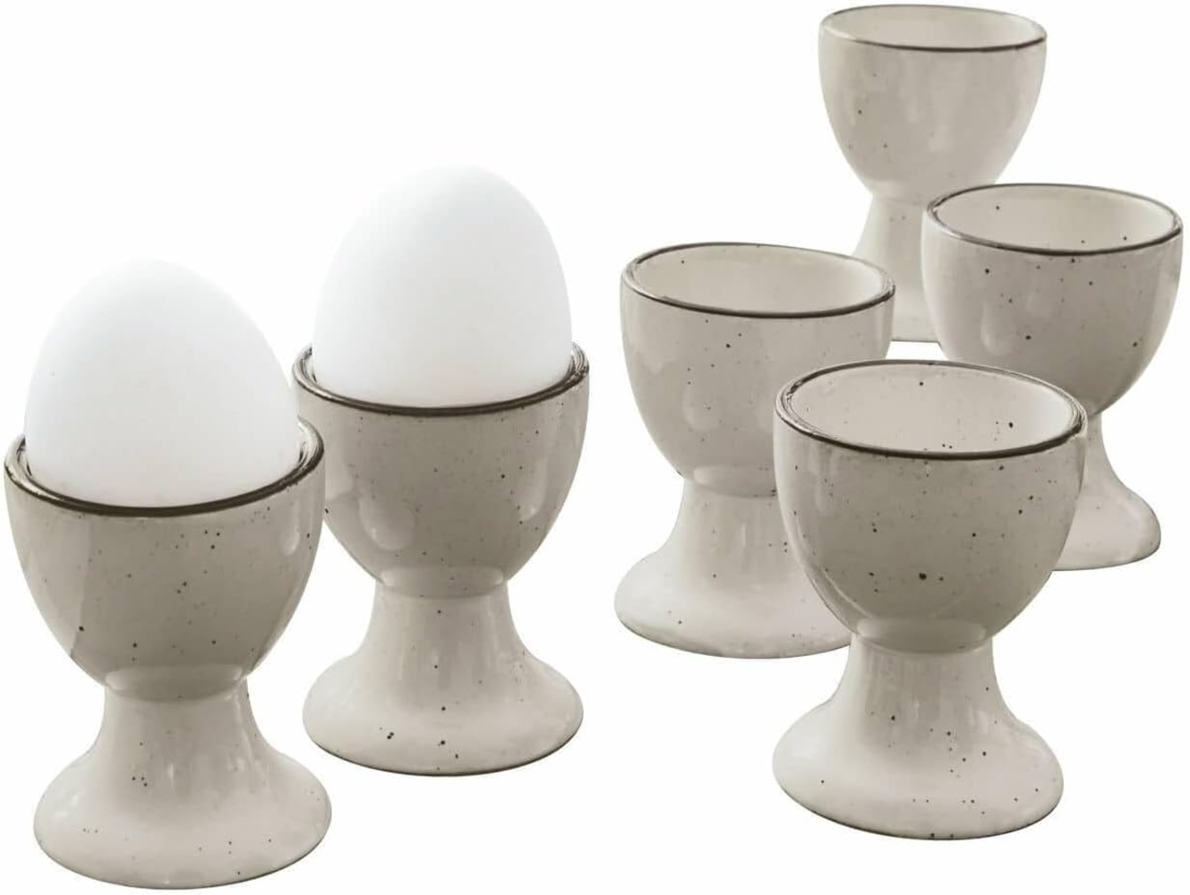 Mirabeau Geschirr-Set Eierbecher 6er Set Biarré grau, Steinzeug Bild 1