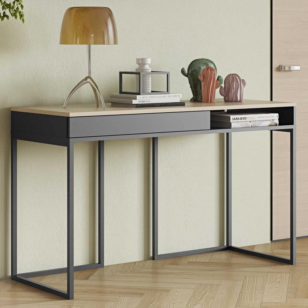 Schreibtisch - City - Schwarz/ Eiche Bild 1